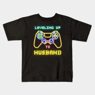 Leveling Up To Husband Kids T-Shirt